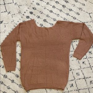 V Open Back Sweater - New